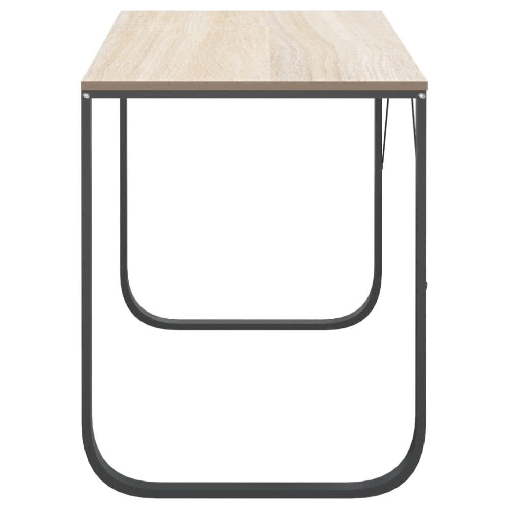 Produktbild för Datorbord svart och ek 110x60x73 cm spånskiva
