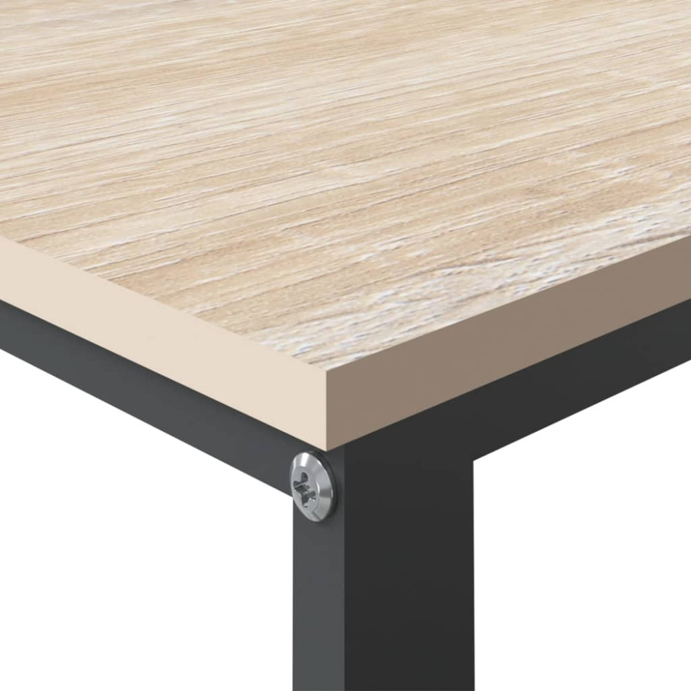 Produktbild för Datorbord svart och ek 110x60x73 cm spånskiva