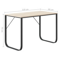 Produktbild för Datorbord svart och ek 110x60x73 cm spånskiva