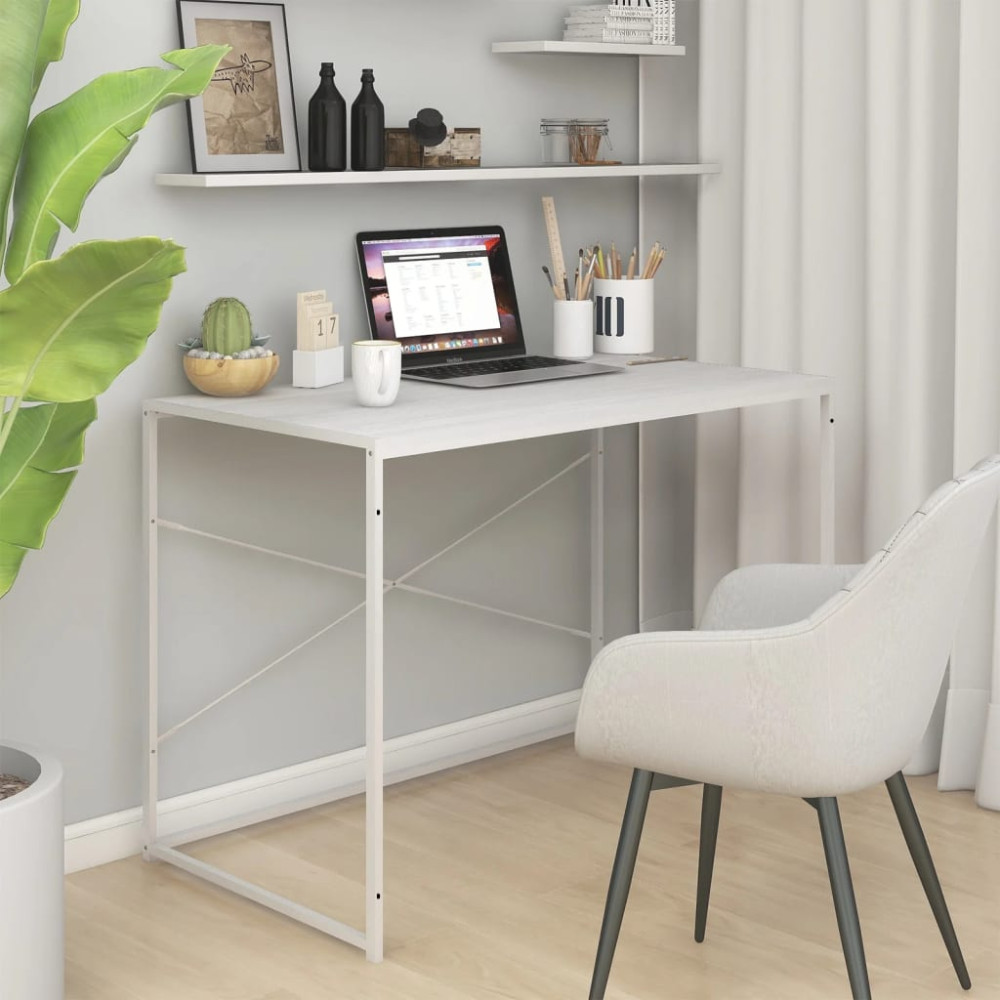 Produktbild för Datorbord vit 110x60x70 cm spånskiva
