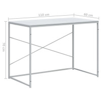 Produktbild för Datorbord vit 110x60x70 cm spånskiva