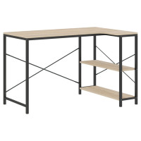 Produktbild för Datorbord svart och ek 110x72x70 cm spånskiva