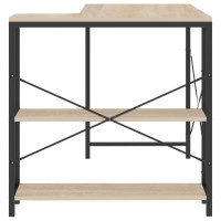 Produktbild för Datorbord svart och ek 110x72x70 cm spånskiva