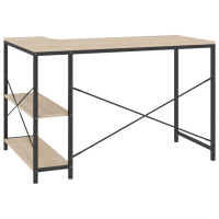 Produktbild för Datorbord svart och ek 110x72x70 cm spånskiva