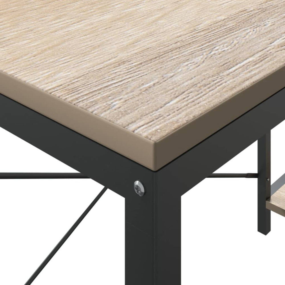 Produktbild för Datorbord svart och ek 110x72x70 cm spånskiva