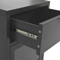 Miniatyr av produktbild för Sängbord 2 st antracit 40x30x54,5 cm stål och glas