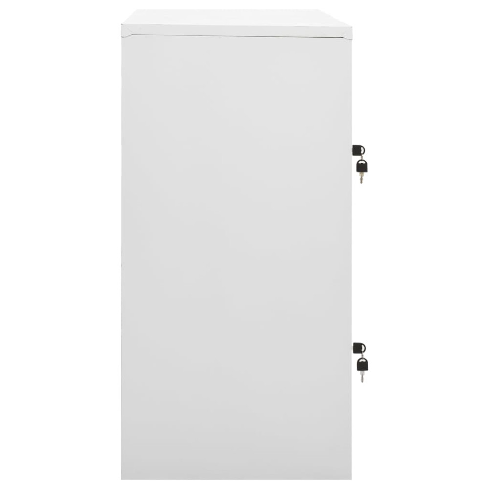 Produktbild för Förvaringsskåp 2 st ljusgrå 90x45x92,5 cm stål