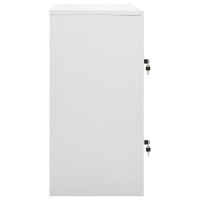 Produktbild för Förvaringsskåp 2 st ljusgrå 90x45x92,5 cm stål
