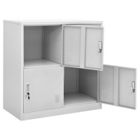 Produktbild för Förvaringsskåp 2 st ljusgrå 90x45x92,5 cm stål