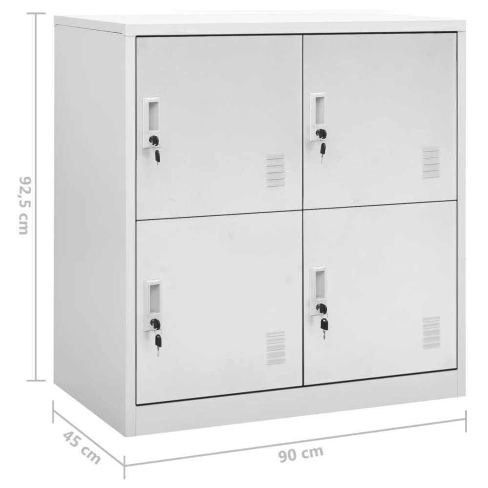 Produktbild för Förvaringsskåp 2 st ljusgrå 90x45x92,5 cm stål