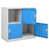 Produktbild för Förvaringsskåp 5 st ljusgrå och blå 90x45x92,5 cm stål