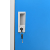 Produktbild för Förvaringsskåp 5 st ljusgrå och blå 90x45x92,5 cm stål