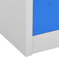 Produktbild för Förvaringsskåp 2 st ljusgrå och blå 90x45x92,5 cm stål