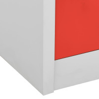 Produktbild för Förvaringsskåp 5 st ljusgrå och röd 90x45x92,5 cm stål
