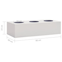 Produktbild för Dokumentskåp med odlingslåda ljusgrå 90x40x125 cm stål