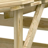 Produktbild för Pergola med tak 3 delar 100x90x100 cm impregnerad furu
