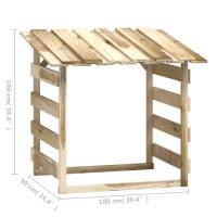 Produktbild för Pergola med tak 3 delar 100x90x100 cm impregnerad furu