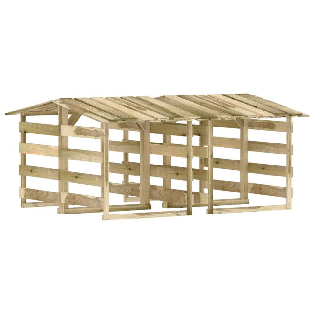 Produktbild för Pergola med tak 4 delar 100x90x100 cm impregnerad furu