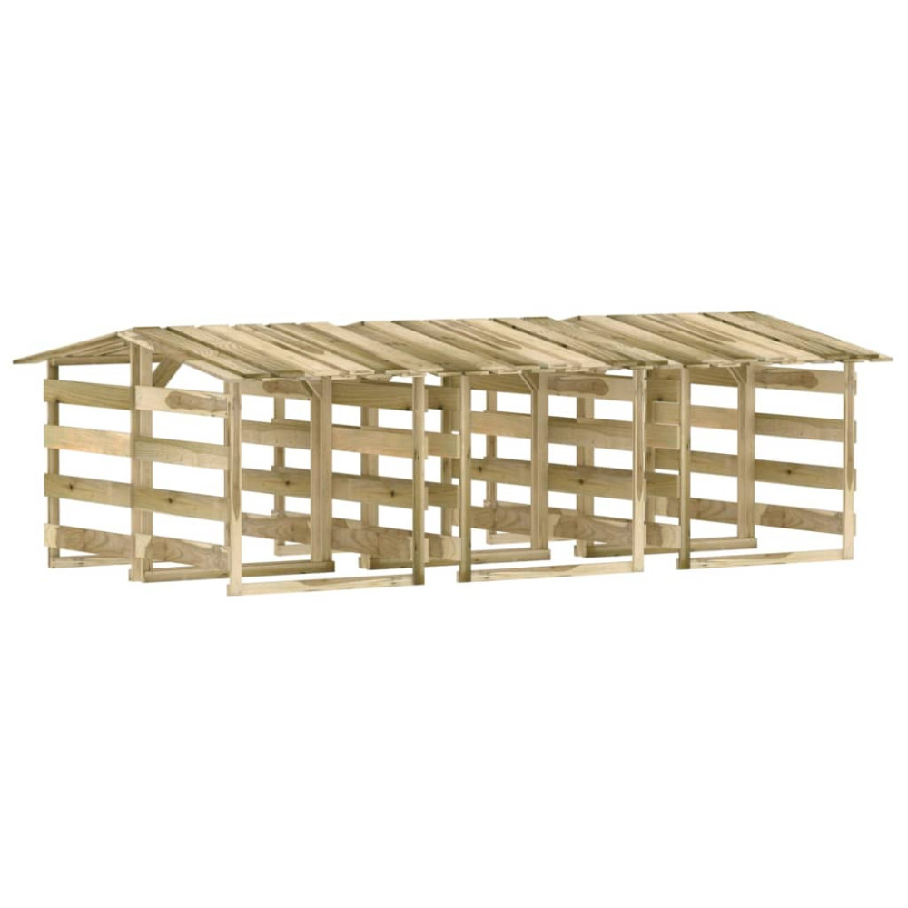 Produktbild för Pergola med tak 6 delar 100x90x100 cm impregnerad furu