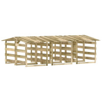 Produktbild för Pergola med tak 6 delar 100x90x100 cm impregnerad furu