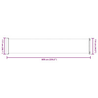 Produktbild för Infällbar sidomarkis 117x600 cm gräddvit