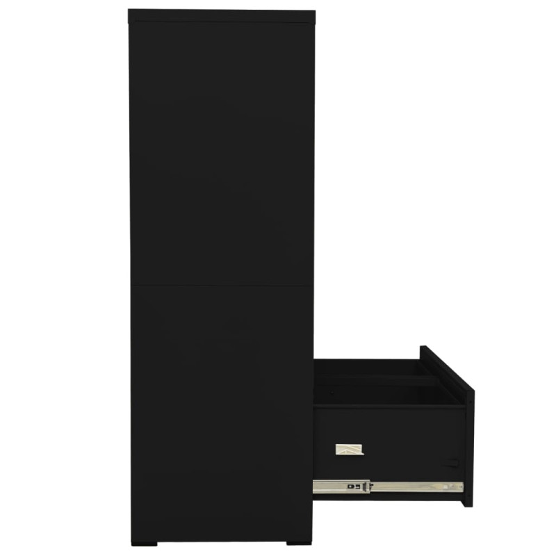 Produktbild för Dokumentskåp svart 90x46x134 cm stål