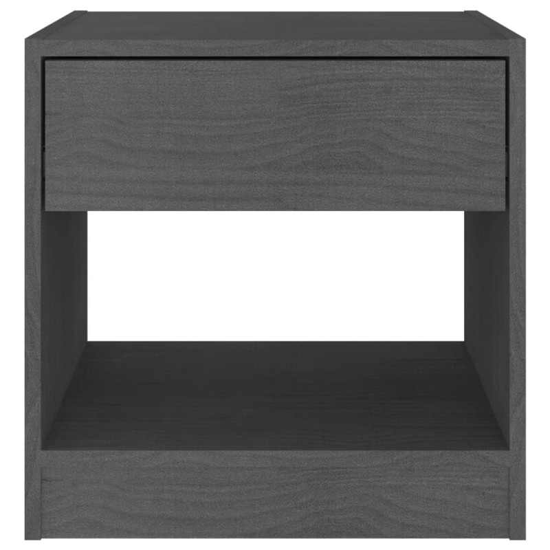 Produktbild för Sängbord 40x31x40 cm massiv furu grå