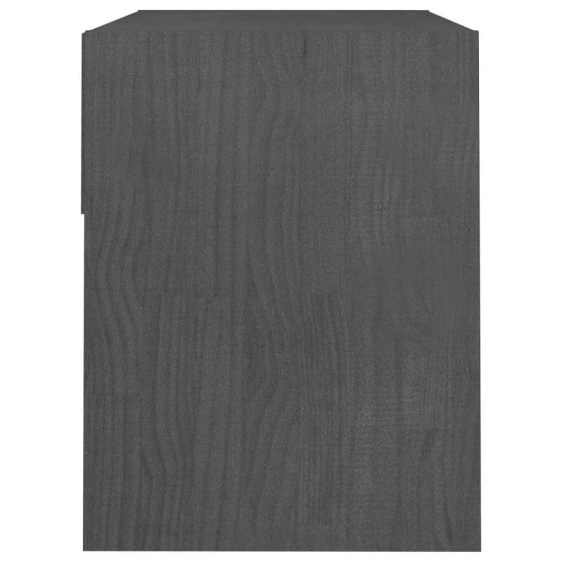Produktbild för Sängbord 40x31x40 cm massiv furu grå