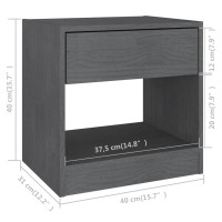 Miniatyr av produktbild för Sängbord 40x31x40 cm massiv furu grå