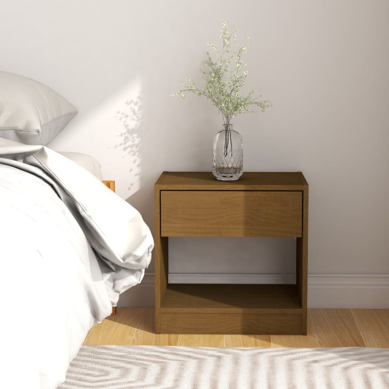 Produktbild för Sängbord honungsbrun 40x31x40 cm massiv furu