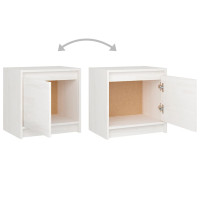 Miniatyr av produktbild för Sängbord 2 st vit 40x30,5x40 cm massiv furu