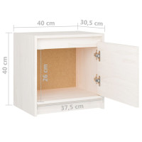 Miniatyr av produktbild för Sängbord 2 st vit 40x30,5x40 cm massiv furu