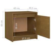 Miniatyr av produktbild för Sängbord 2 st honungsbrun 40x30,5x40 cm massiv furu