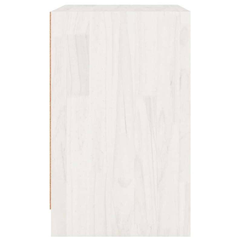 Produktbild för Sängbord 2 st vit 40x31x50 cm massivt furu