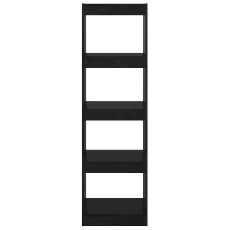 Produktbild för Bokhylla/Rumsavdelare svart 40x30x135,5 cm furu