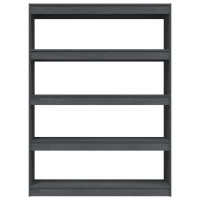 Produktbild för Bokhylla/Rumsavdelare grå 100x30x135,5 cm furu