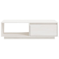 Miniatyr av produktbild för Soffbord vit 110x50x33,5 cm massiv furu