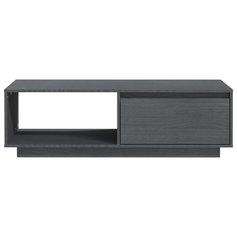 Produktbild för Soffbord grå 110x50x33,5 cm massiv furu