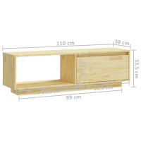 Produktbild för Tv-bänk 110x30x33,5 cm massiv furu