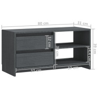 Miniatyr av produktbild för TV-bänk grå 80x31x39 cm massiv furu