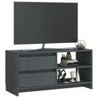 Miniatyr av produktbild för TV-bänk grå 80x31x39 cm massiv furu