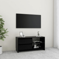 Miniatyr av produktbild för TV-bänk svart 80x31x39 cm massiv furu