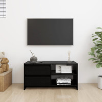 Miniatyr av produktbild för TV-bänk svart 80x31x39 cm massiv furu