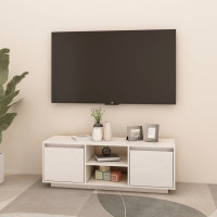 Produktbild för TV-bänk vit 110x30x40 cm massiv furu