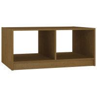 Produktbild för Soffbord honungsbrun 75x50x33,5 cm massiv furu