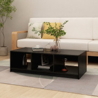 Produktbild för Soffbord svart 110x50x34 cm massiv furu