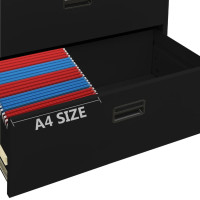 Miniatyr av produktbild för Dokumentskåp svart 90x46x164 cm stål