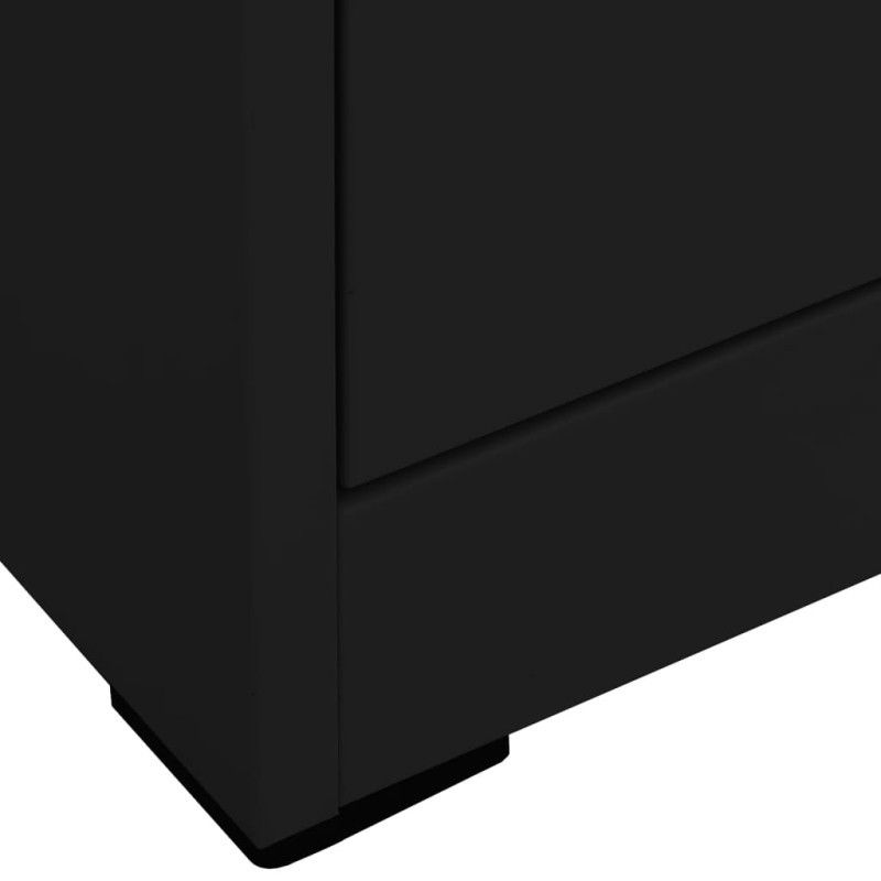 Produktbild för Dokumentskåp svart 90x46x164 cm stål