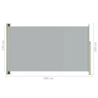 Miniatyr av produktbild för Infällbar sidomarkis 180x300 cm grå