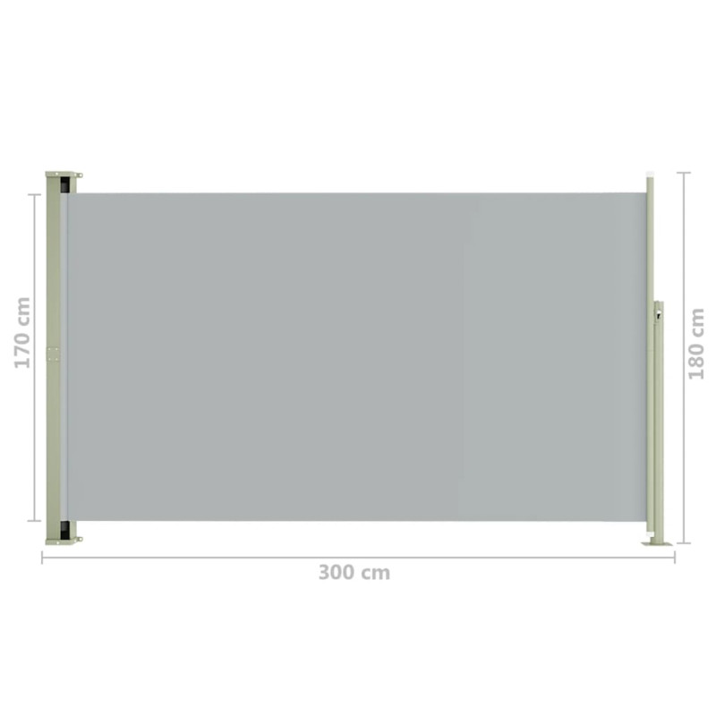 Produktbild för Infällbar sidomarkis 180x300 cm grå